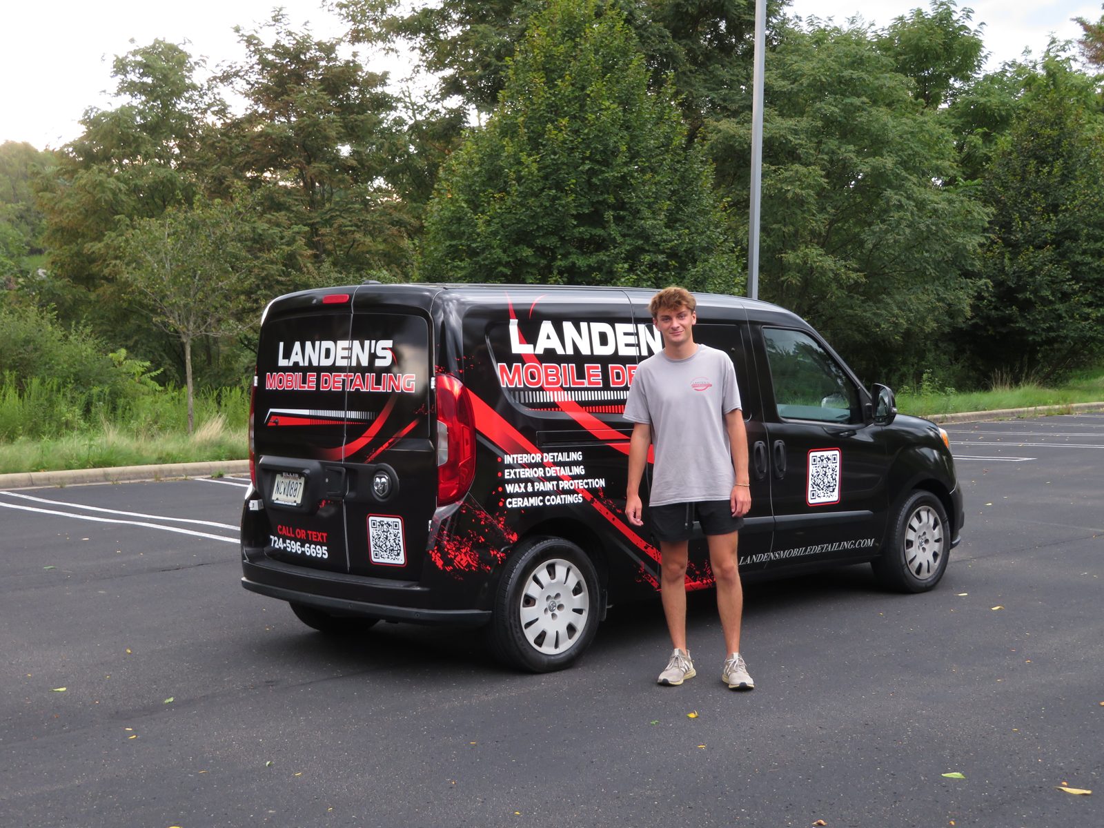 Landen with his mobile detailing van